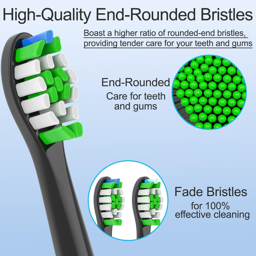 Replacement Brush Heads for Philips Sonicare Electric Toothbrush, Fit Plaque Control, Gum Health, FlexCare, HealthyWhite, Essence+ and EasyClean, 12 Pack (Black) 🍁 All In One Marketplace Canada