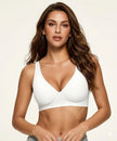 Women's Wireless Deep V Plunge Bralette with Jelly Band Support for Everyday Wear