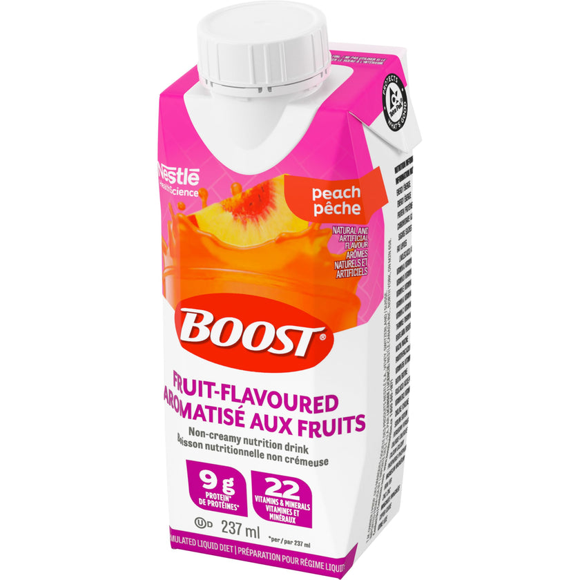 Boost Fruit Flavoured Drink Peach, 237ml, 24 count 🍁 All In One Marketplace Canada