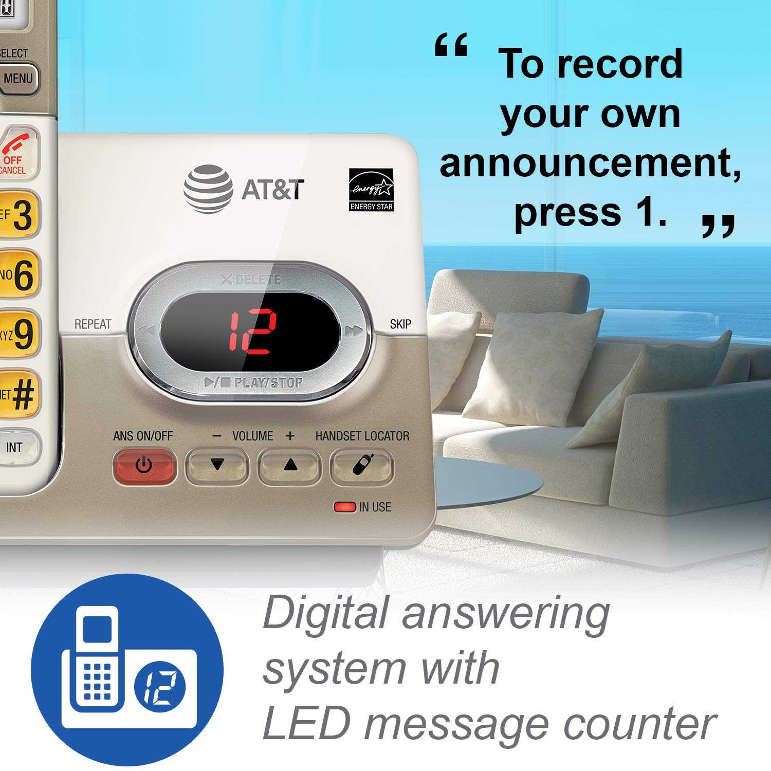 AT&T EL52203 2-Handsets Cordless Phone System with Answering System, Caller ID/Call Waiting - DECT 6.0 - Upto 14 Minutes Recording Time 🍁 All In One Marketplace Canada