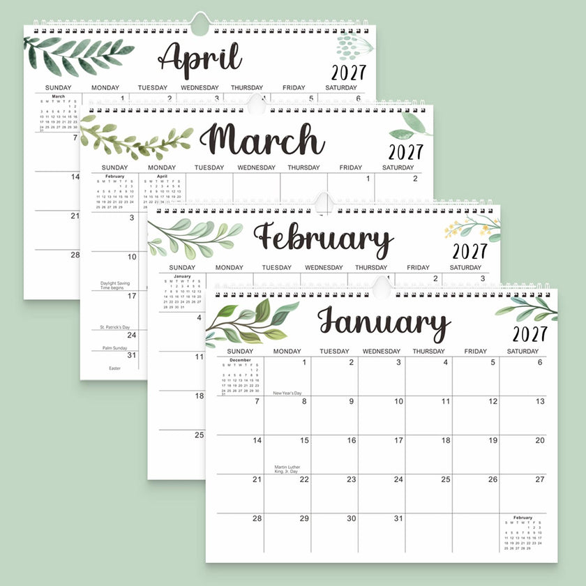 Wall Calendar 2026-2027, 15X12 inch Large Calendar Family Personl Organizer, 21 Months Runs from April 2026 through December 2027, Perfect for Organizing for Office Home (Leaf) 🍁 All In One Marketplace Canada