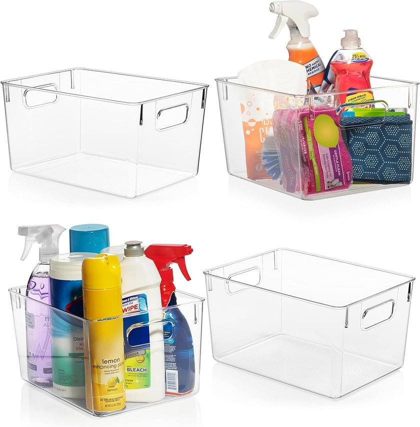 ClearSpace Clear Plastic Storage Bins – Pantry Organizers & Storage Containers, Cabinet Organizer - Home Organization Must Haves for Kitchen, Laundry Room, Office, Closet, Garage & Freezer 🍁 All In One Marketplace Canada
