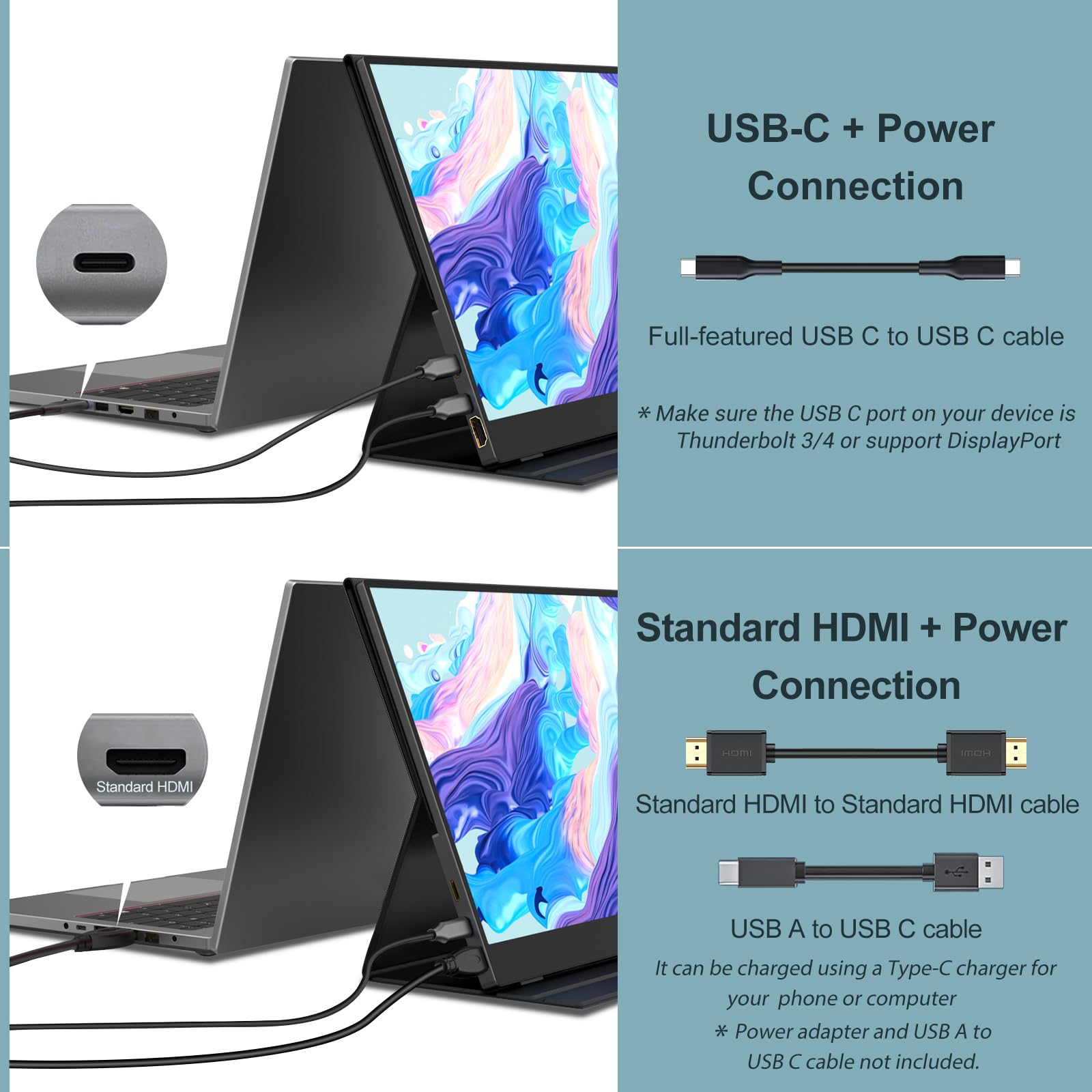 InnoView Portable Monitor, 15.6 Inch FHD 1080P USB C HDMI Second External Monitor for Laptop, Desktop, MacBook, Phones, Tablet, PS5/4, Xbox, Switch, Built-in Speaker with Smart Cover 🍁 All In One Marketplace Canada