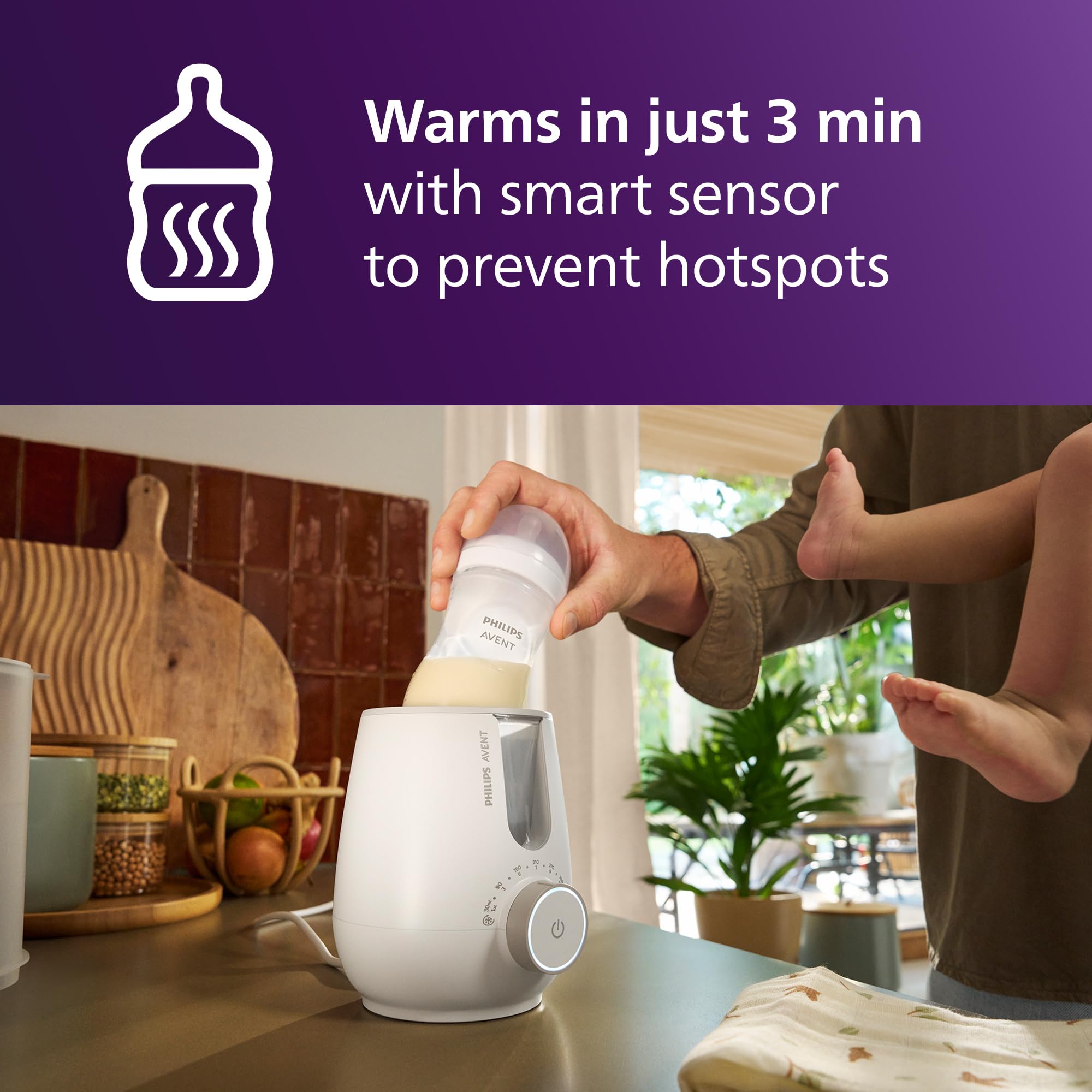 Philips Avent Premium 2-in-1 Warmer & Sterilizer - with Hospital-Standard Water Bath Technology, Smart Temperature Sensor, Hotspots Prevention, Chemical-Free Sterilization, with Tongs, Model SCF359/20 🍁 All In One Marketplace Canada