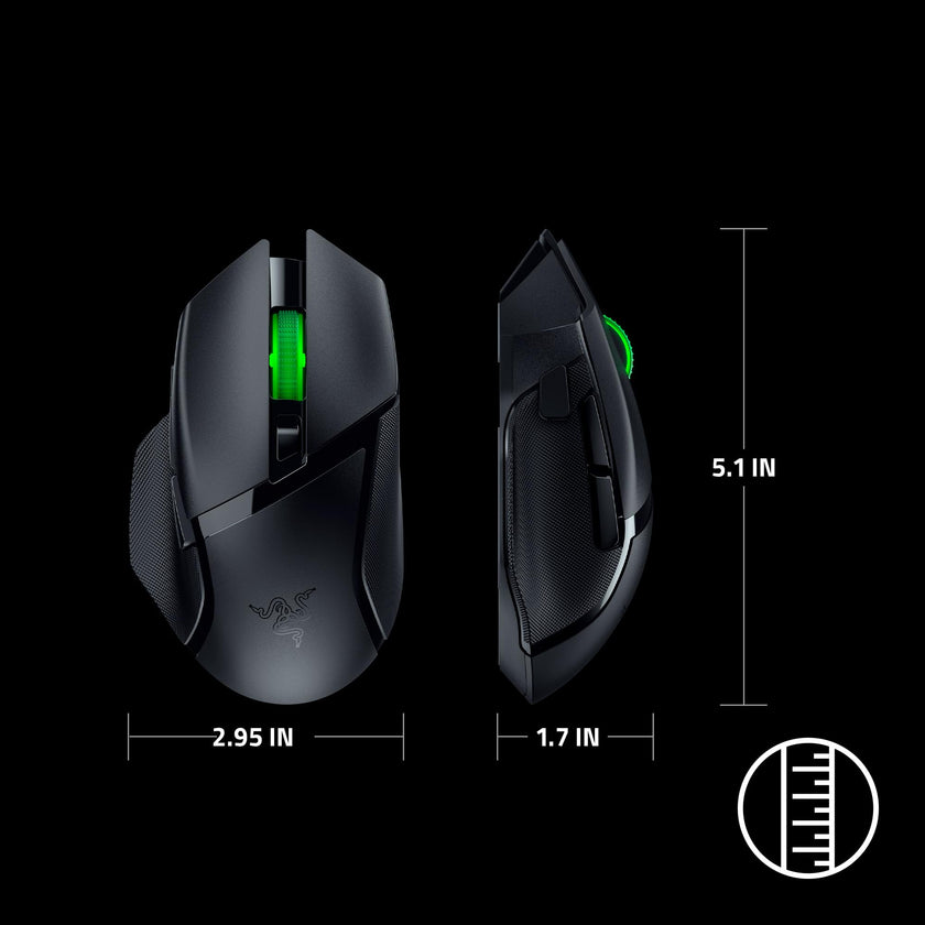 Razer Basilisk V3 X HyperSpeed Wireless Gaming Mouse: Up to 285 Hr Battery - 18K Optical Sensor - Mechanical Switches - Chroma RGB - 9 Programmable Controls - Black 🍁 All In One Marketplace Canada