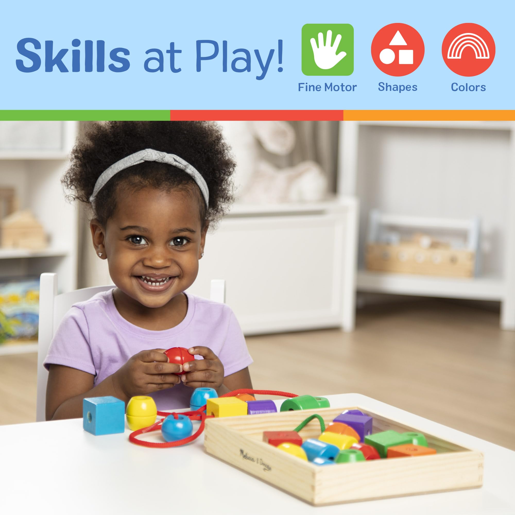 Melissa & Doug Primary Lacing Beads 33-Piece Montessori Toy Set 🍁 All In One Marketplace Canada