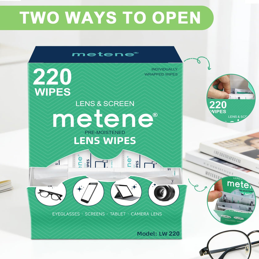 Metene Lens Wipes, 220 Pre-Moistened Individually Wrapped Glasses Wipes 🍁 All In One Marketplace Canada