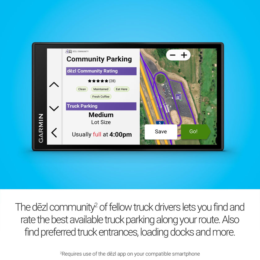 Garmin dēzl™ OTR620, High-Res 6” GPS Truck Navigator, Custom Routing, Satellite Imagery, Wind Speed, Community-Shared Loading Docks, Truck Entrances, Parking Availability 🍁 All In One Marketplace Canada