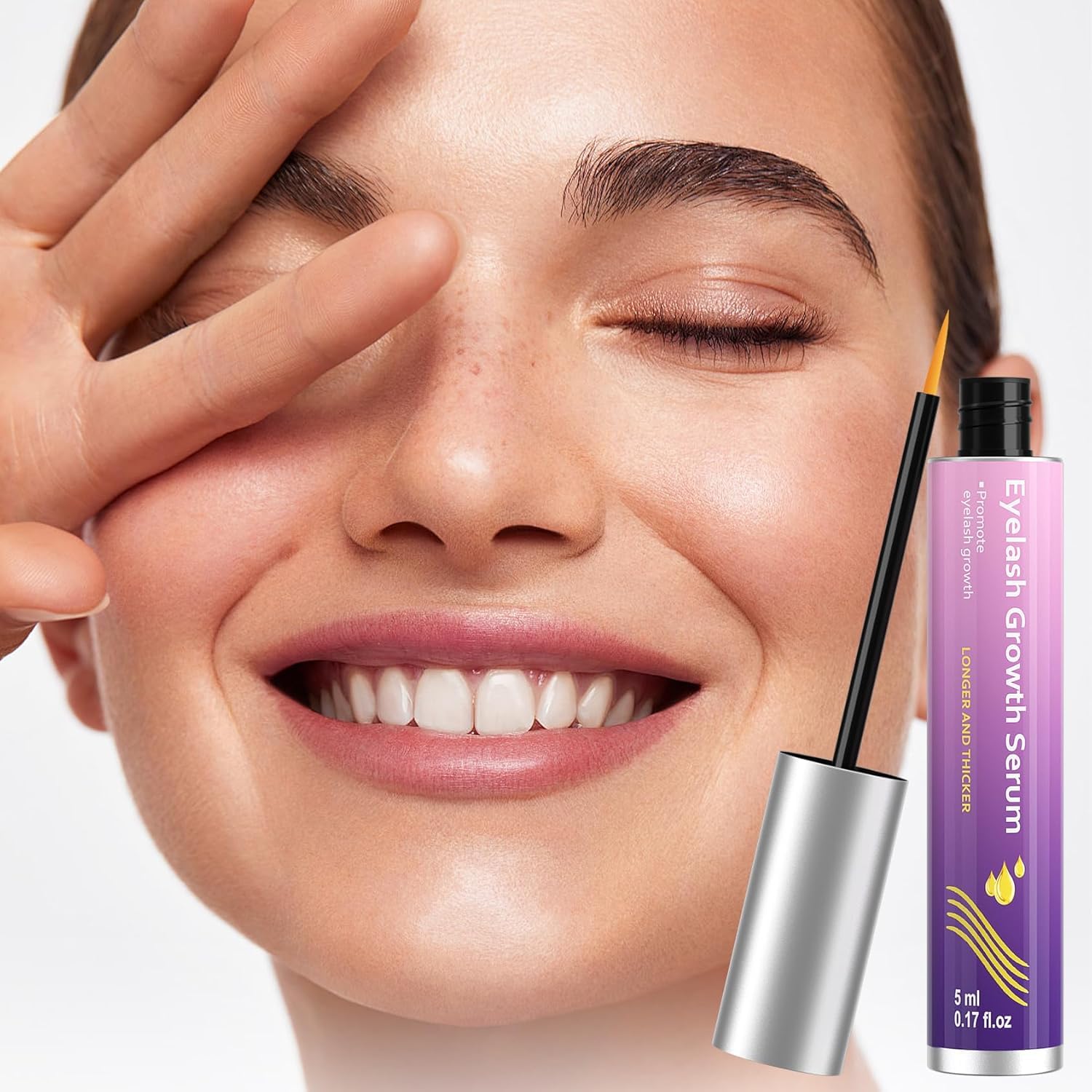 Lash Serum for Growth, Premium Eyelash Enhancer Care for Longer Thicker & Fuller, Gentle Formula Safe for Sensitive Eyes Non-Irritating Daily Use at Home & Travel - 5ml 🍁 All In One Marketplace Canada