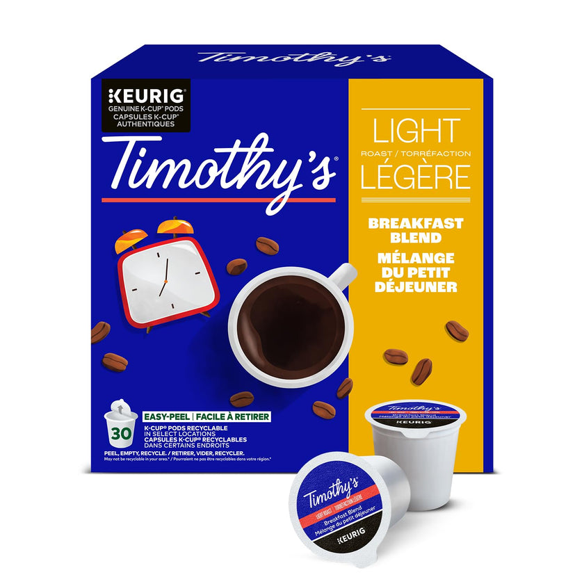 Timothy`s Breakfast Blend Single Serve Keurig K-Cup Pods for Keurig Brewers, 30 Count 🍁 All In One Marketplace Canada