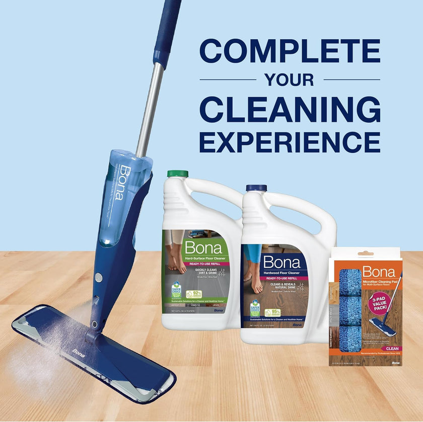 Bona Mop Microfiber Cleaning Pad for Hardwood & Hard Surface Floors - Value 3-Pack - For Use With Bona Mops - Dual Zone Cleaning 🍁 All In One Marketplace Canada