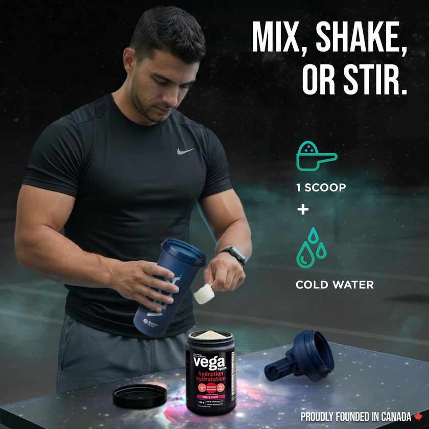 Vega Sport Hydration Electrolyte Powder, Plant Based for Fast Post Workout Hydration – Sugar-Free Berry, 40 Servings, 148 grams 🍁 All In One Marketplace Canada