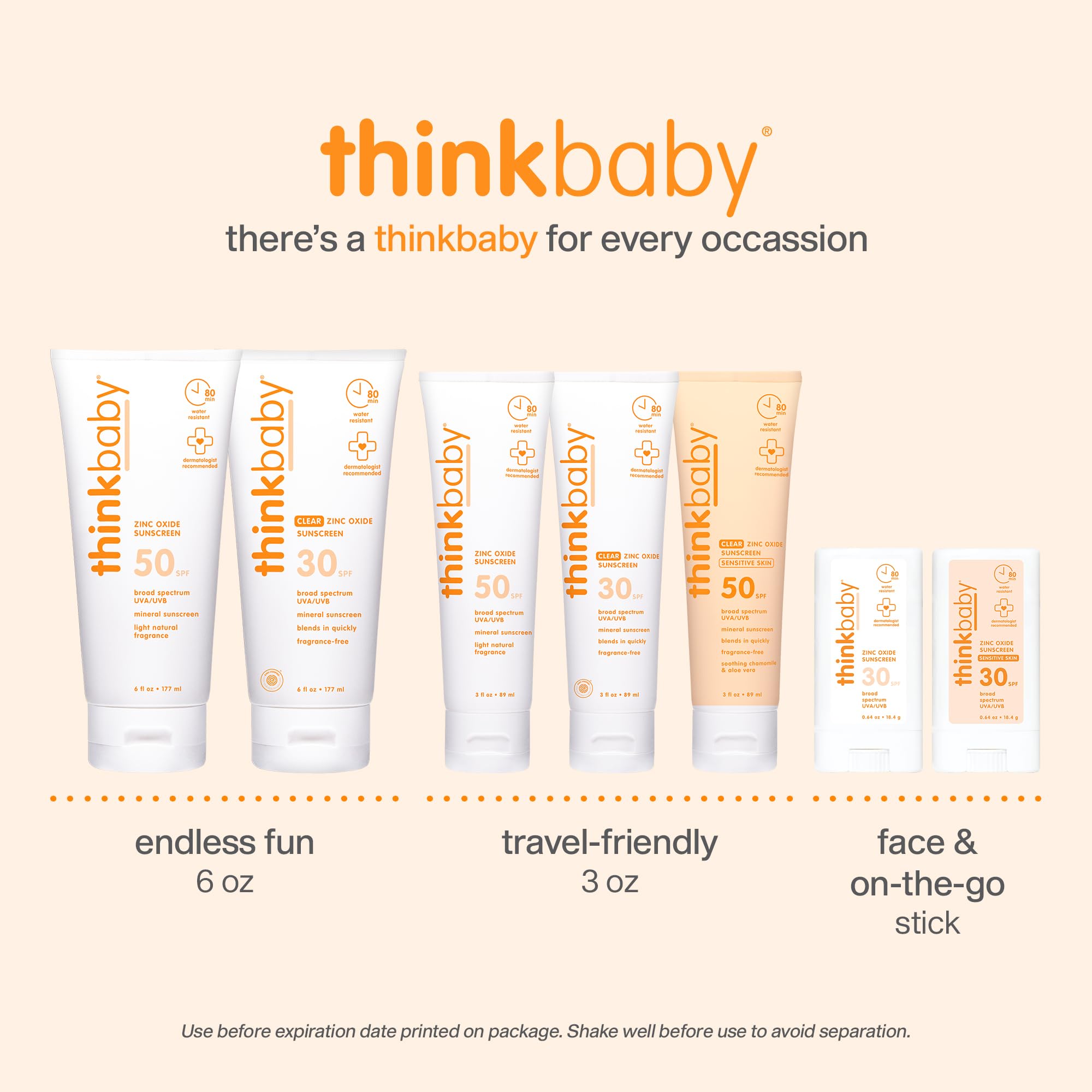 Thinkbaby SPF 50 plus Baby Mineral Sunscreen – Safe, Natural Sunblock for Babies - Water Resistant – Broad Spectrum – Baby Sunscreen Lotion, 3 Oz/89ml 🍁 All In One Marketplace Canada
