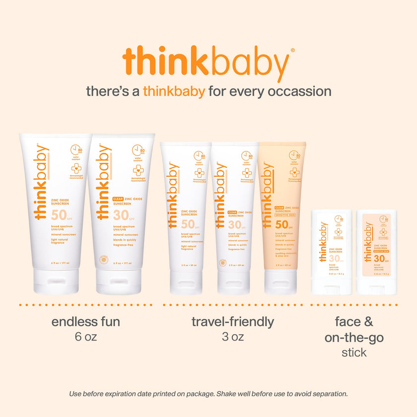 Thinkbaby SPF 50 plus Baby Mineral Sunscreen – Safe, Natural Sunblock for Babies - Water Resistant – Broad Spectrum – Baby Sunscreen Lotion, 3 Oz/89ml 🍁 All In One Marketplace Canada