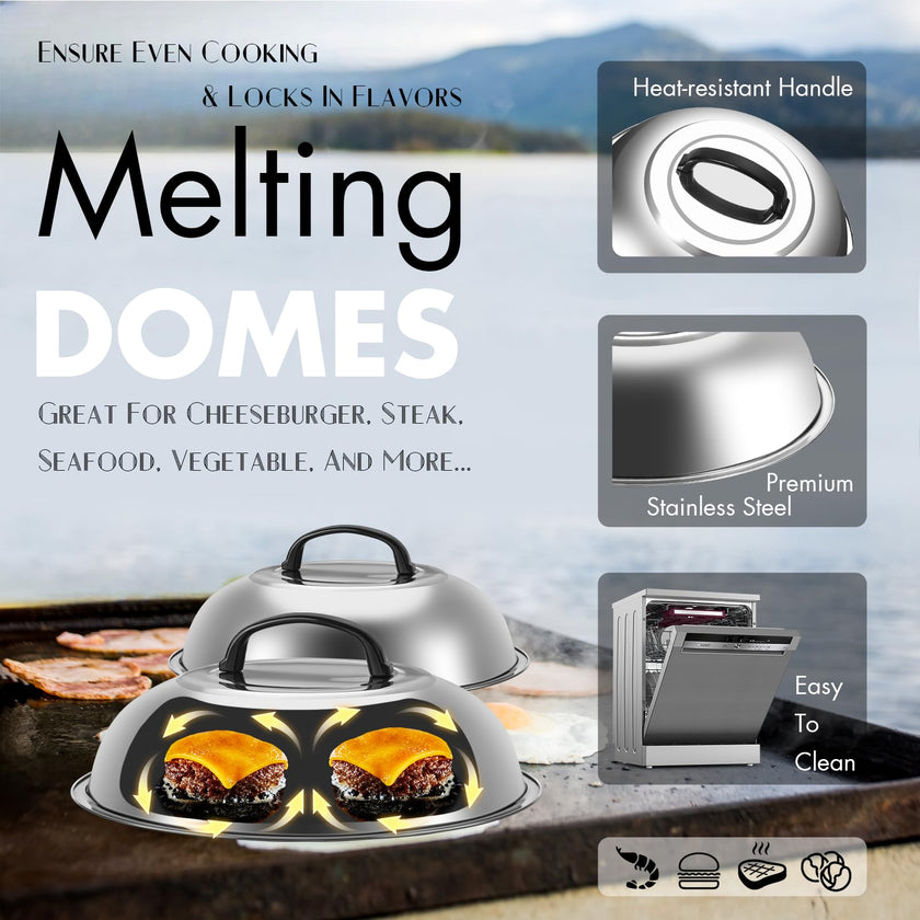 31PCS Griddle Accessories Kit for Blackstone, Flat Top Hibachi Grill Spatula Set with 2 Melting Domes, Burger Press, Patty Maker and Apron, Professional Teppanyaki Tools Gifts for Outdoor BBQ 🍁 All In One Marketplace Canada