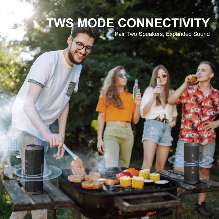 Bluetooth Speaker,Vanzon V40 Portable Wireless Bluetooth Speaker with IPX7 Waterproof, 24W HiFi Stereo Sound,24H Playtime, LED Lights and TWS Dual Pairing, Suitable for Home Outdoors Travel,Great Gift 🍁 All In One Marketplace Canada