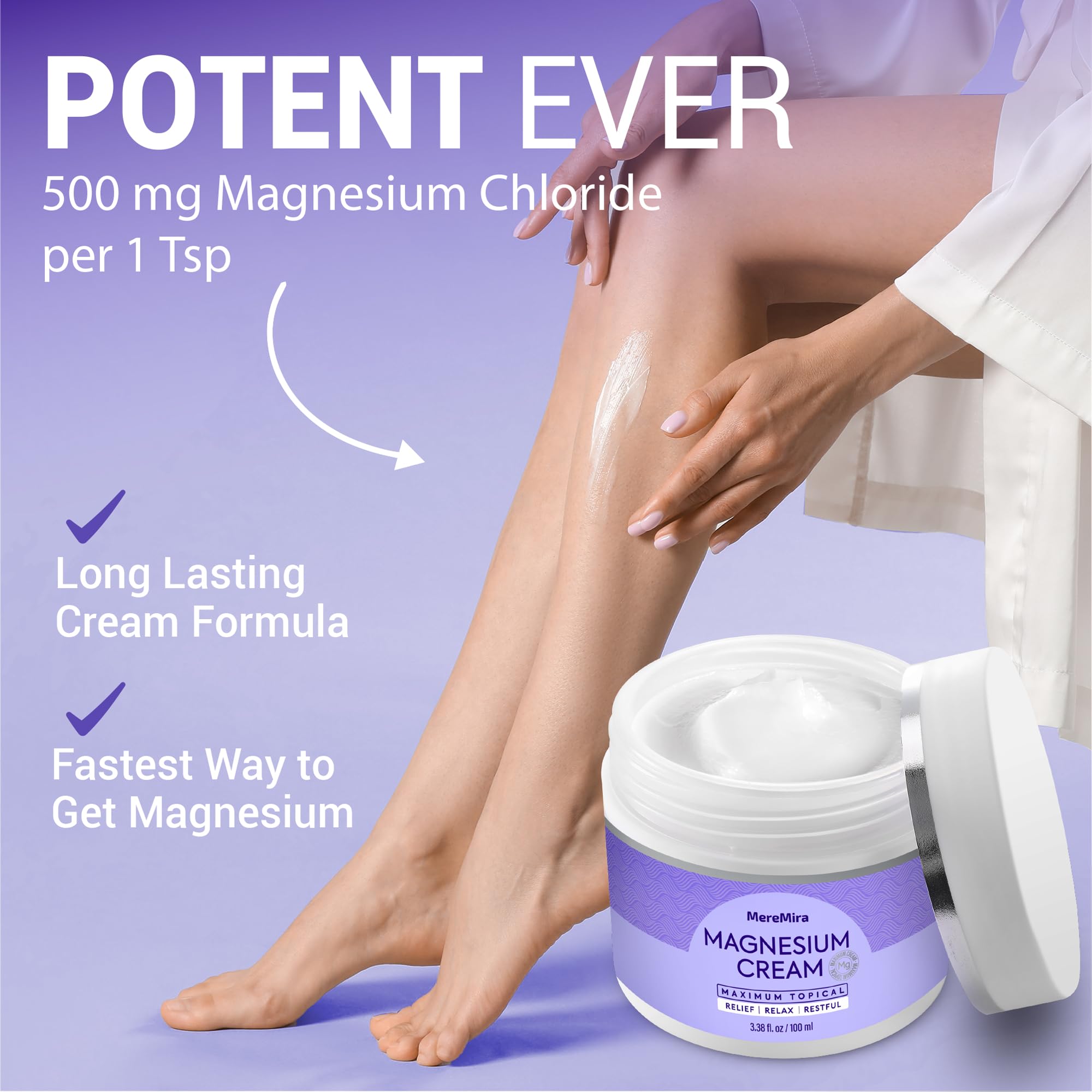 Magnesium Cream for Sleep & Muscle Relief: Topical Night Calming & Deep Relaxation - Restless Cramps Leg & Joint Care Lotion - Lavender 3.38 Fl. Oz. 🍁 All In One Marketplace Canada