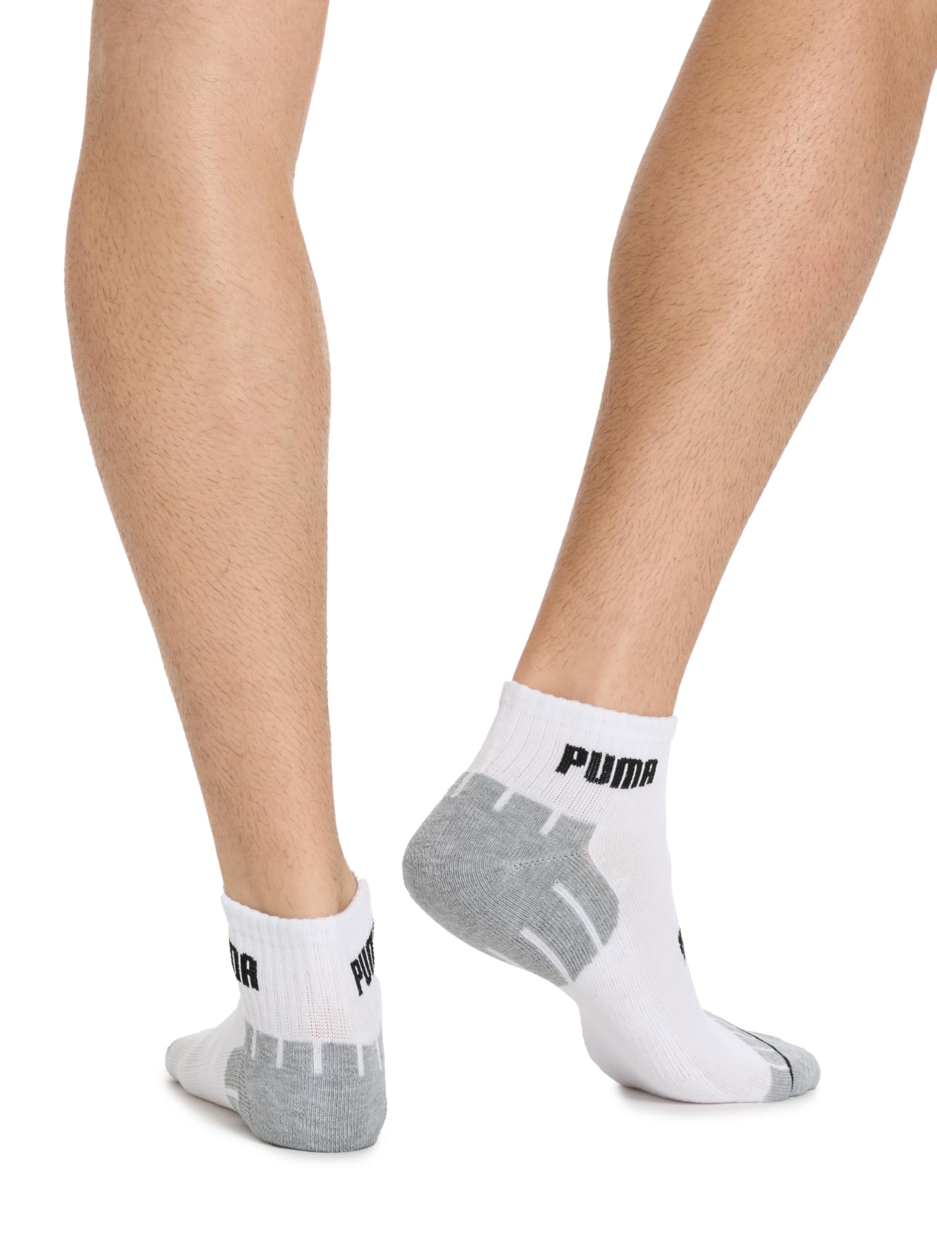 PUMA Men's 8 Pack Athletic Cushioned Quarter Crew Socks, White/Black, 10-13 🍁 All In One Marketplace Canada