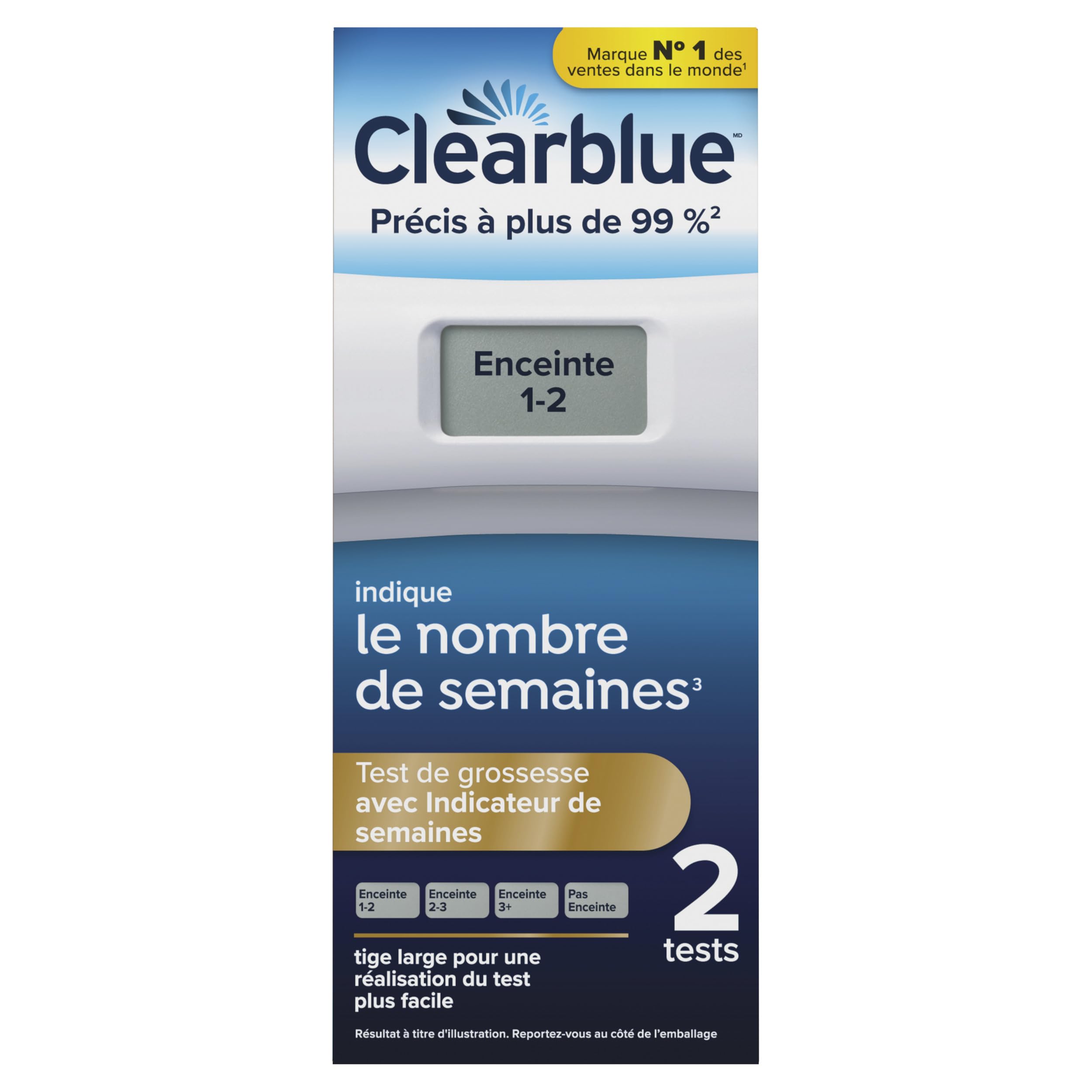 Clearblue Digital Pregnancy Test With Weeks Indicator, The Only Test That Tells You How Many Weeks, 2 Digital Tests (Pack of 1) 🍁 All In One Marketplace Canada