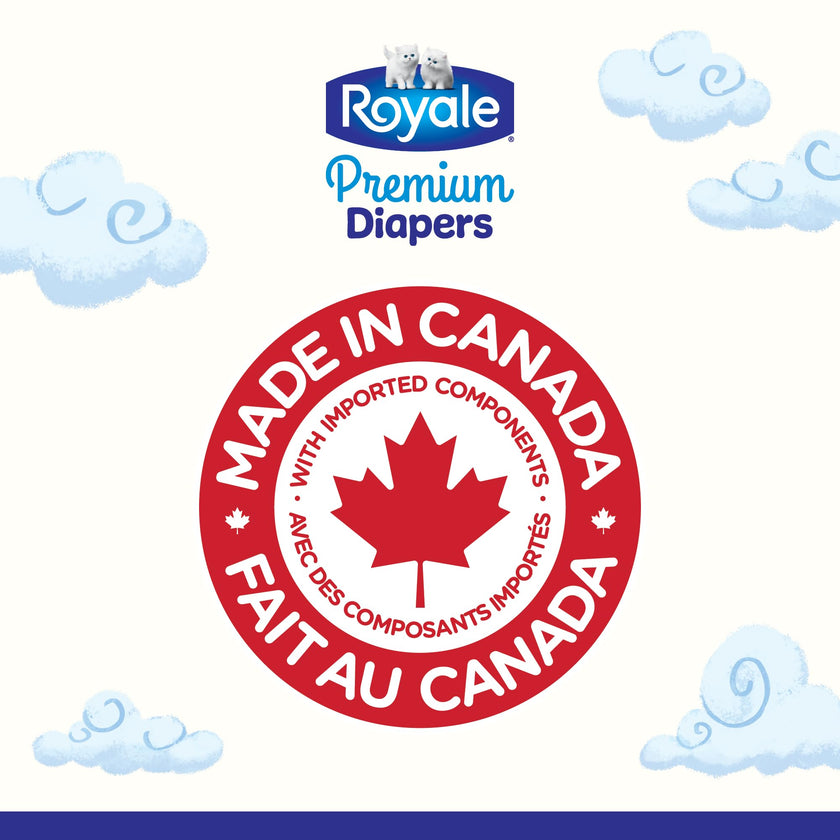 Royale Premium Diapers, Size 5 (27+ lb), 135 Count, Disposable Baby Diapers (Packaging may vary) 🍁 All In One Marketplace Canada