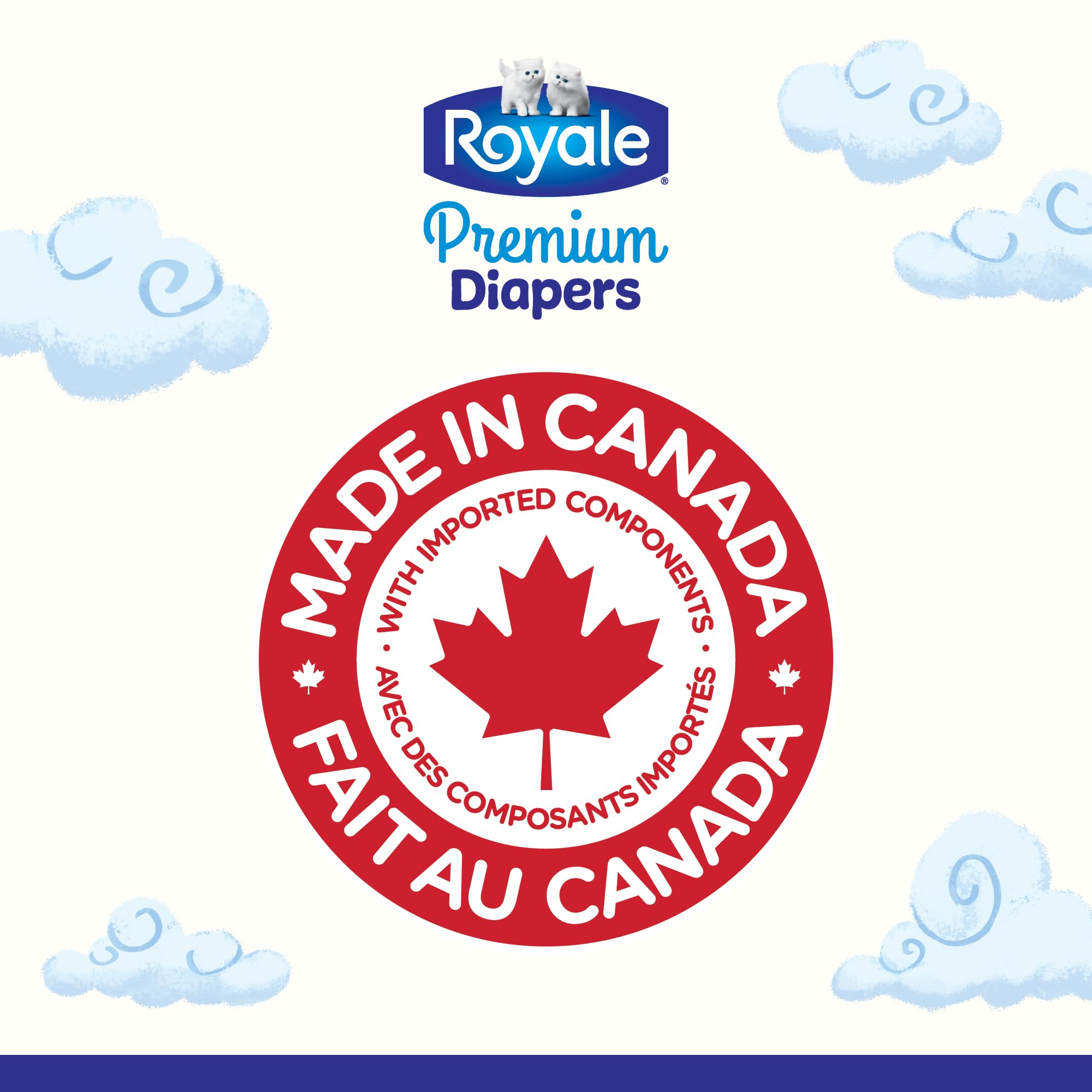 Royale Premium Diapers, Size Newborn (up to 10lb), 138 Count, Disposable Baby Diapers (Packaging may vary) 🍁 All In One Marketplace Canada