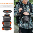 OVERMONT 14 PCS Camping Cookware Outdoor Kitchen Set, Aluminum Portable Kettle Pots and Pans for Camping Hiking and Picnic for 1-3 Person 🍁 All In One Marketplace Canada