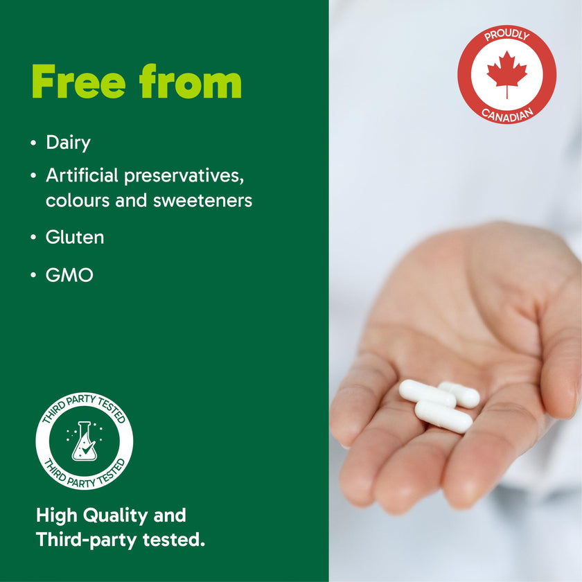Organika Canadian-Made Glycine - Proteinogenic Amino Acid - Aids Protein Synthesis, Collagen Formation, Joint and Muscle Health, Calming Effect - 120caps 🍁 All In One Marketplace Canada