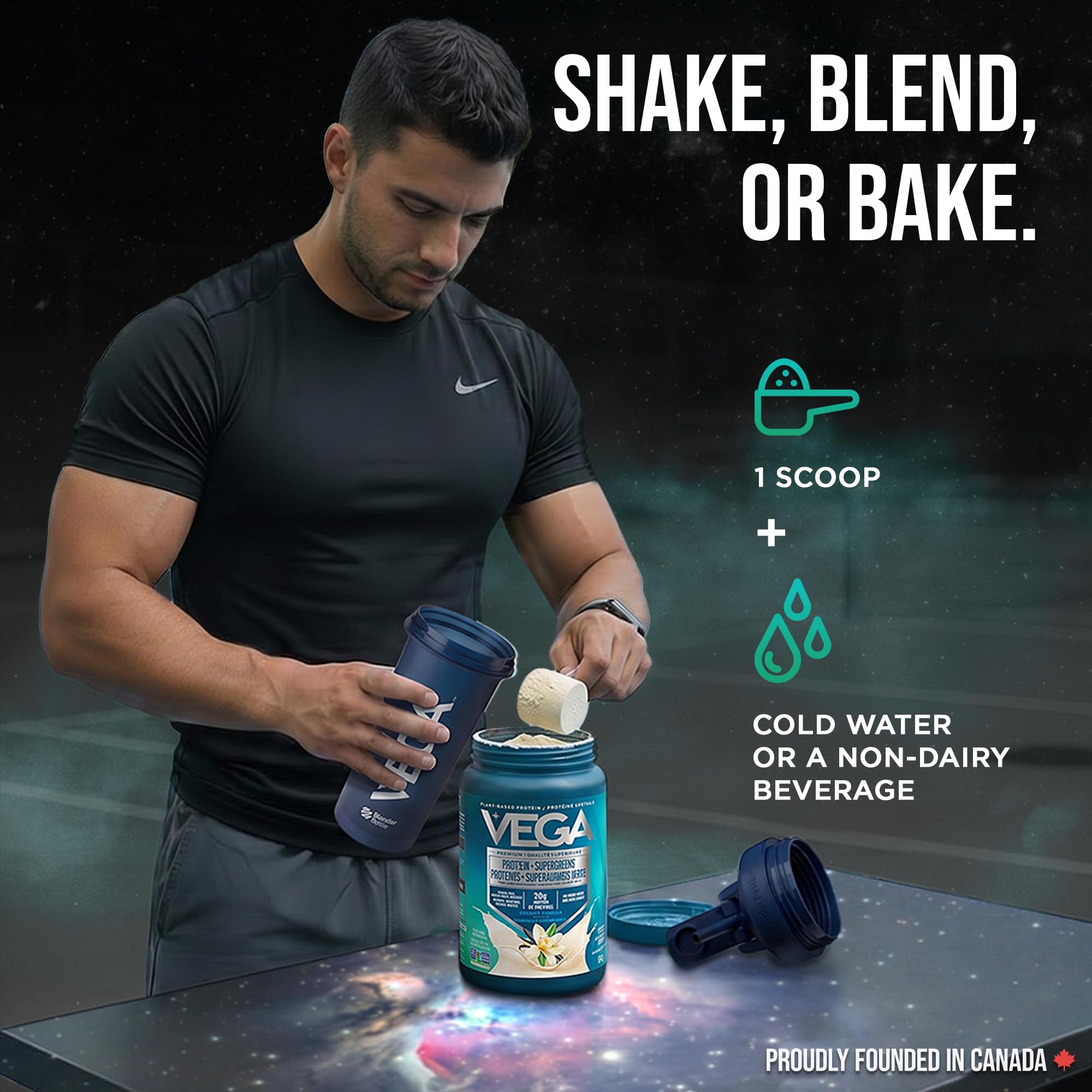 Vega Protein + Supergreens Vegan Plant Based Protein Powder – 20g Organic Pea Protein, Dairy-free, Healthy Breakfast Shake – Vanilla, 21 Servings, 614 grams (Pack of 1) 🍁 All In One Marketplace Canada