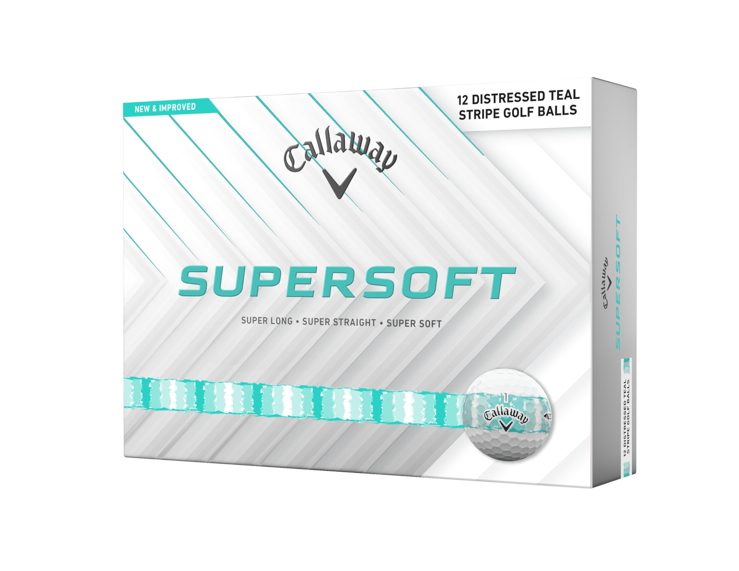Callaway Golf Supersoft Golf Balls (2025) (Distressed Stripe Teal) 🍁 All In One Marketplace Canada