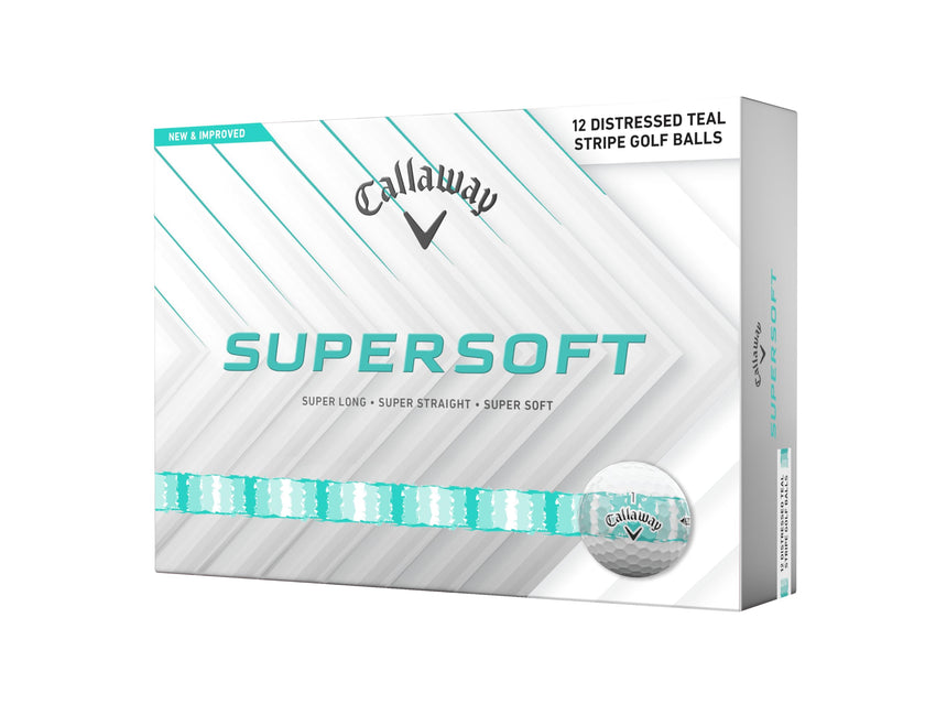Callaway Golf Supersoft Golf Balls (2025) (Distressed Stripe Teal) 🍁 All In One Marketplace Canada