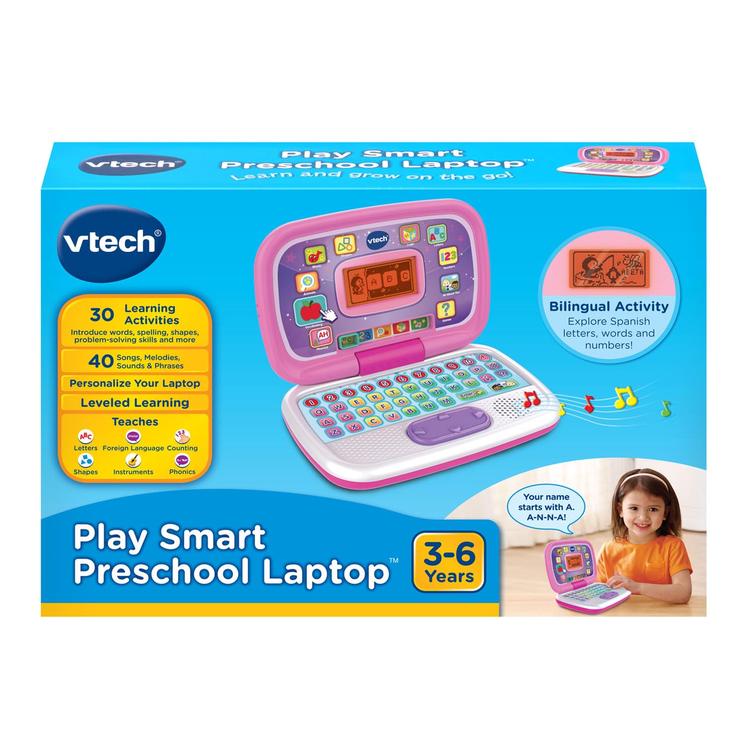 VTech Play Smart Preschool Laptop, Pink (English Version) 🍁 All In One Marketplace Canada