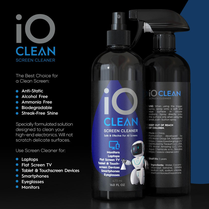 Screen Cleaner Spray (16oz) – Best Large Cleaning Kit for LCD LED OLED TV, Smartphone, iPad, Laptop, Touchscreen, Computer Monitor, Other Electronic Devices – Microfiber Cloth Wipes and 2 Nozzles 🍁 All In One Marketplace Canada