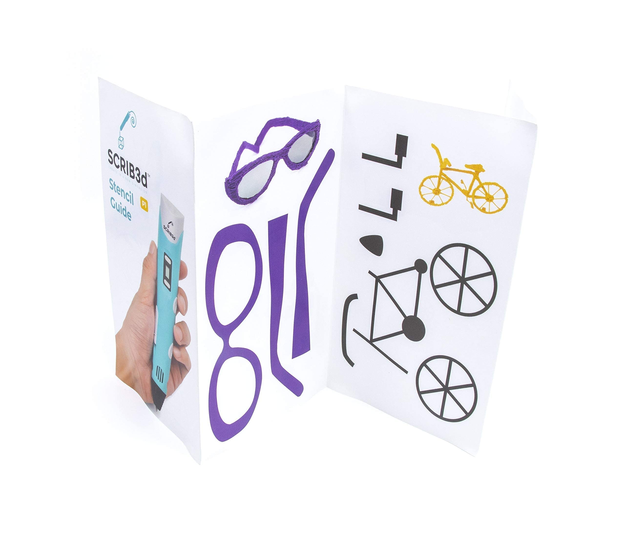 SCRIB3D P1 3D Printing Pen with Display - Includes 3D Pen, 3 Starter Colors of PLA Filament, Stencil Book + Project Guide, and Power Adapter 🍁 All In One Marketplace Canada