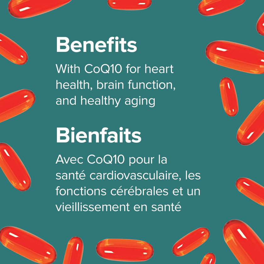 Webber Naturals Omega-3 with CoQ10, 80 Clear Enteric No Fishy Aftertaste Softgels, Supports Cardiovascular Health and Brain Function 🍁 All In One Marketplace Canada