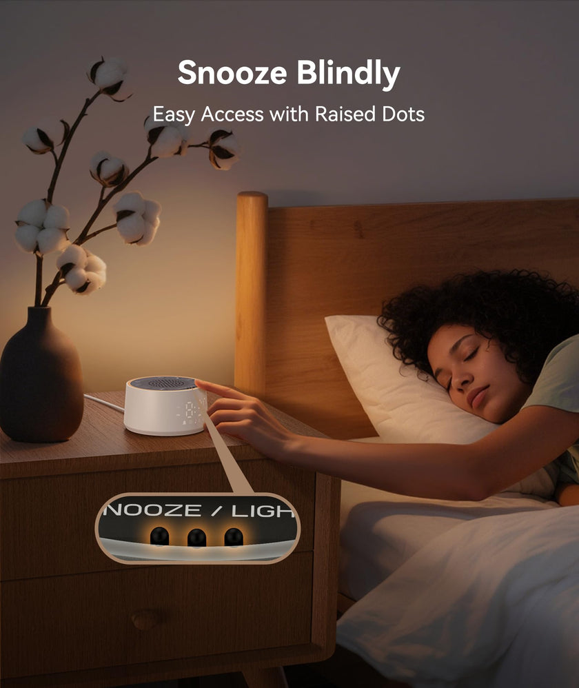 Dreamegg D1 Nova Sound Machine - White Noise Machine Alarm Clock with 25 Soothing Sounds, 10 Night Lights for Baby Adult, Dimmable, 7 Alarm Sounds, Timer, Noise Machine for Sleeping, Bedroom, Travel 🍁 All In One Marketplace Canada