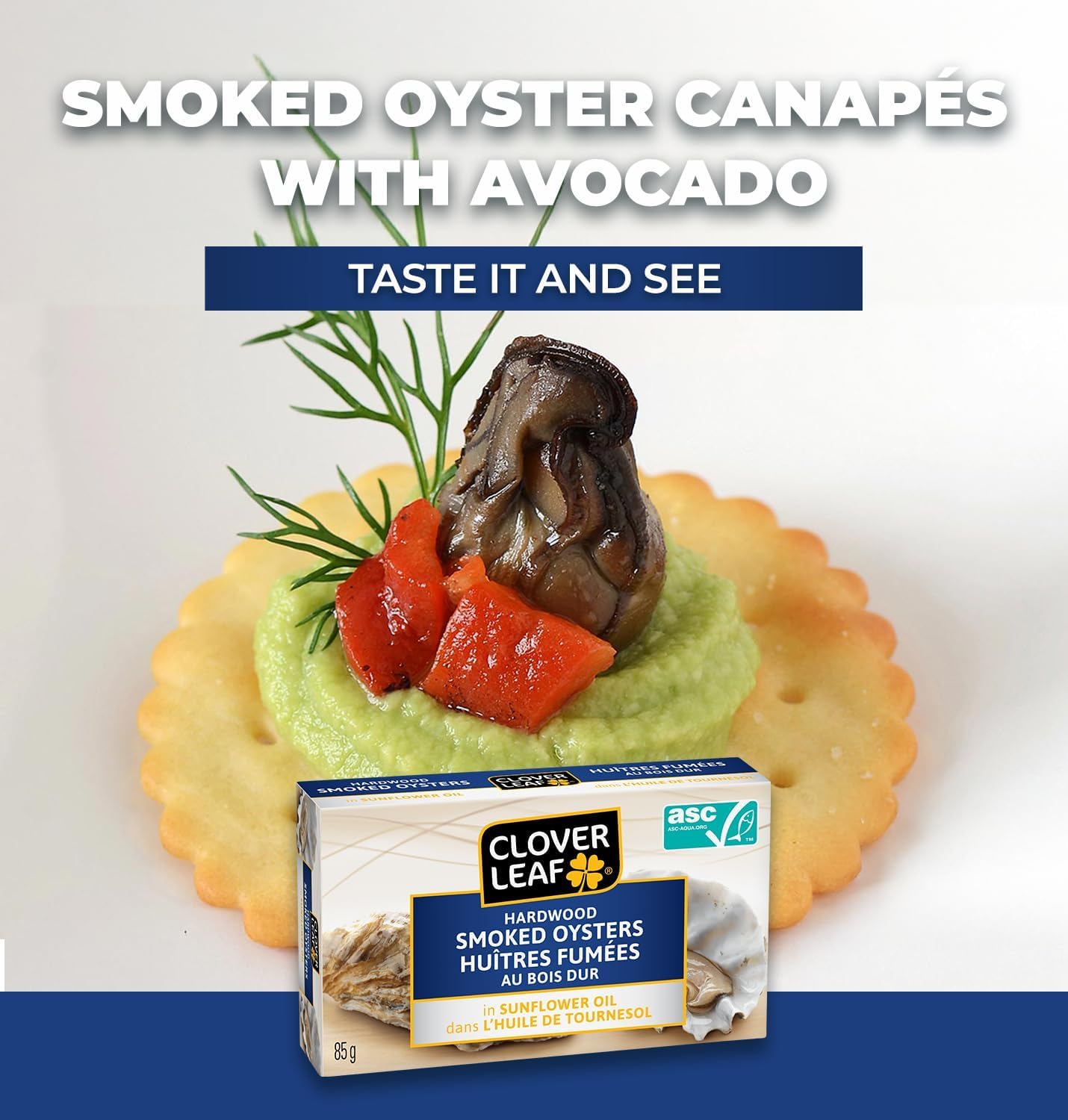 Clover Leaf Smoked Oysters In Sunflower Oil, 85g, 24 Count 🍁 All In One Marketplace Canada