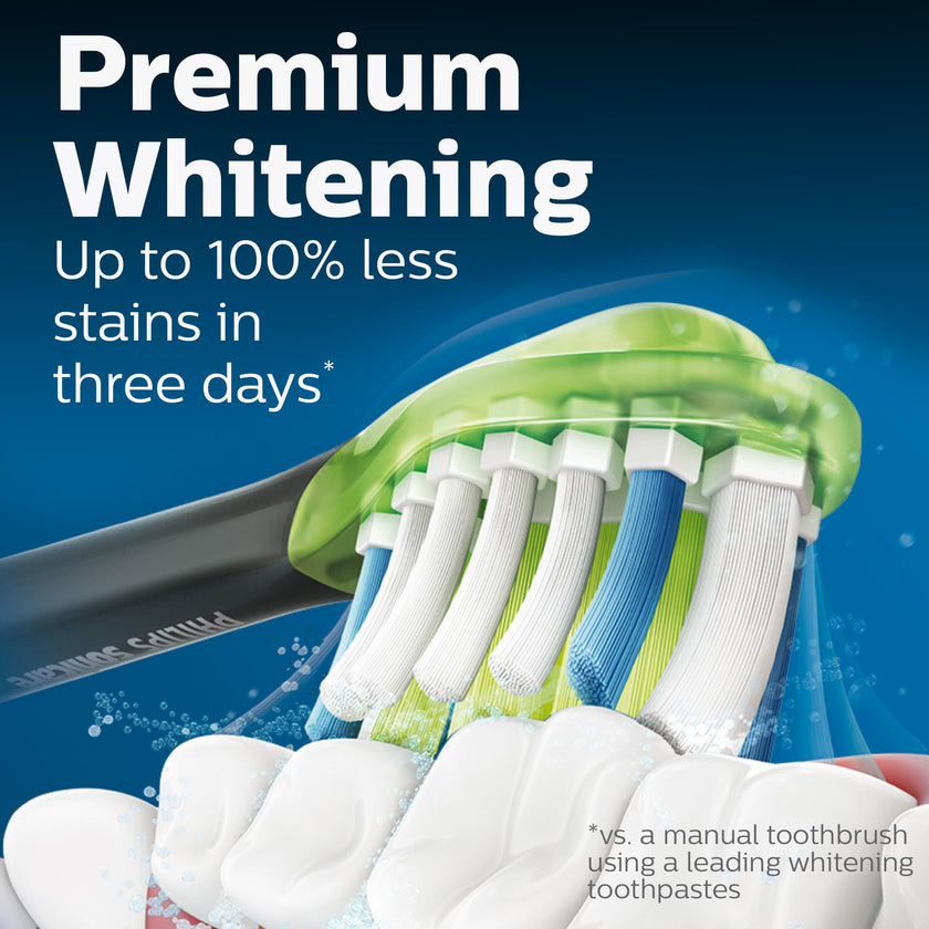 Philips Sonicare W3 Whitening Brush Heads, 2-Pack, 6 Month Supply, Black 🍁 All In One Marketplace Canada