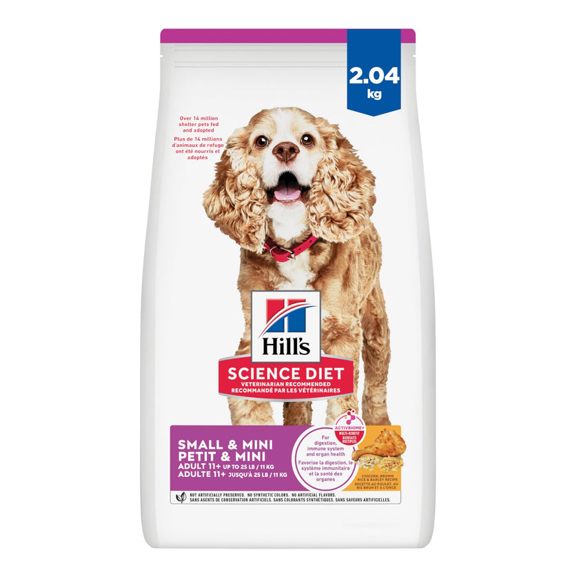 Hill's Science Diet Senior 11+ Small & Mini Chicken Meal, Barley & Brown Rice Recipe Dry Dog Food 2.04 kg Bag 🍁 All In One Marketplace Canada