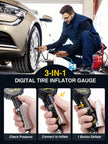 AZUNO Digital Tire Inflator with Pressure Gauge, 200 PSI, Heavy Duty Air Compressor Accessories, w/Rubber Hose Lock on Air Chuck and Quick Connect Coupler (Standard) 🍁 All In One Marketplace Canada