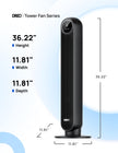 DREO Tower Fan for Bedroom, 2026 Upgraded DC Motor, 28ft/s High Velocity, 20dB Ultra Quiet Standing Fan, 8 Speeds 4 Modes, 90° Oscillating Bladeless Fan for Indoors, Floor Fans with Remote, Black 🍁 All In One Marketplace Canada