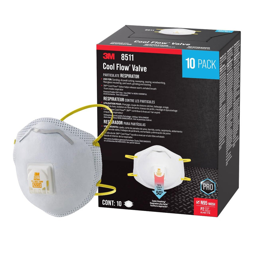 3m Pro Paint Sanding Vented Respirators, 8511, 10 Masks (n95) 🍁 All In One Marketplace Canada