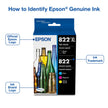 Epson 822 Genuine Ink Cartridge XL Black and Standard Color Combo Pack 🍁 All In One Marketplace Canada