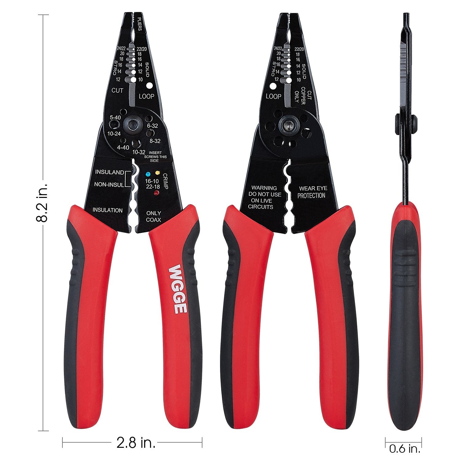 WGGE WG-015 Professional 8-inch Wire Stripper/Wire Crimping Tool, Wire Cutter, Wire Crimper, Cable Stripper, Wiring Tools and Multi-Function Hand Tool(ONLY Sold by W&G Global Electronics INC) 🍁 All In One Marketplace Canada