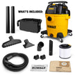 DEWALT 12 Gallon Poly Wet/Dry Vac, 5.5 HP Shop Vacuum Wet Vacuum Cleaner for Workshop, Jobsite, Commericial Area, Large Pick-Up Capacity, Yellow,DXV12P 🍁 All In One Marketplace Canada