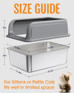 Powools Stainless Steel Cat Litter Box for Kittens, Metal Kitty Litter Box with Scoop, Anti-Leakage Top Entry, Non-Sticky, Easy to Clean, Grey, M (1 Pack) 🍁 All In One Marketplace Canada