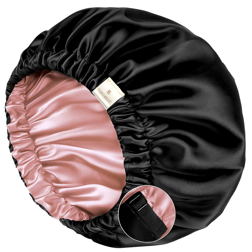 YANIBEST Silk Bonnet Satin Bonnet for Sleeping Women and Men, Adjustable Double Layer Hair Bonnet for Curly Hair Pink 🍁 All In One Marketplace Canada