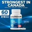 CelluGreen 725mg L-Glutathione MOST POWERFUL AVAILABLE Antioxidant Support for Cellular Health, Liver Detox, Skin & Immune Health, Vegan, Made in Canada. 60 Capsules 🍁 All In One Marketplace Canada
