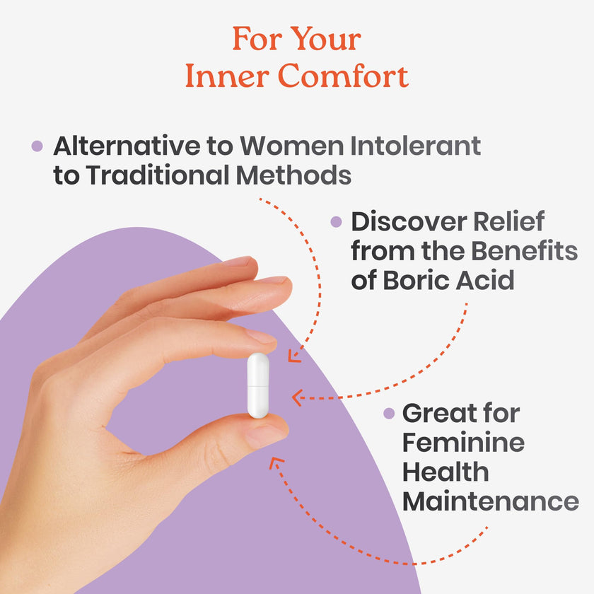 NewLife Naturals - Medical Grade Boric Acid Vaginal Suppositories - 600mg - 100% Pure Womens pH Balance Pills - Yeast Infection & Bacterial Vaginosis - 30 Capsules: Made in USA 🍁 All In One Marketplace Canada