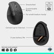 Logitech Lift Vertical Ergonomic Mouse, Wireless, Bluetooth or Logi Bolt USB Receiver, Quiet clicks, 6 Buttons, Compatible with Windows/macOS/iPadOS, Laptop, PC - Graphite 🍁 All In One Marketplace Canada