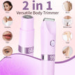 Beanify 2-in-1 Electric Shaver & Bikini Trimmer With LED Display for Women & Men，IPX7 Waterproof Wet/Dry Electric Razor With Dual Head , Rechargeable Painless Body & Facial Hair Remover, Travel-Size (Purple) 🍁 All In One Marketplace Canada